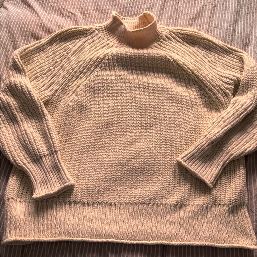 Jcrew Cozy Cream Turtleneck Sweater